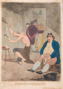 Večerní útěcha, hospoda. 1785 (ručně kolorovaná rytina)