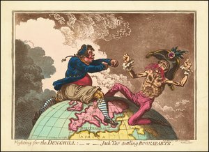 Boj o hnojiště - aneb - Jack Tar usazuje Buonaparta od James Gillray
