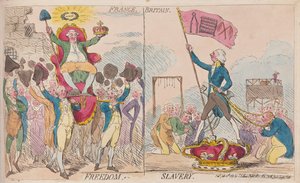 Francie Svoboda, Británie Otroctví, hospoda. 1789 (ručně kolorovaná rytina) od James Gillray