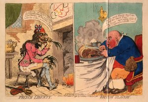 Francouzská svoboda. Britské otroctví, 1792 od James Gillray