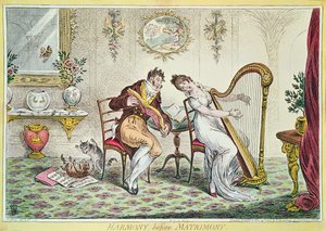 Harmonie před svatbou, 1805 (barevná rytina)