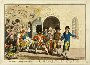 Bezúhonnost při odchodu z úřadu od James Gillray