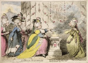 La Belle Assemblee, vydané Hannah Humphrey v roce 1787 (ručně kolorovaný lept)