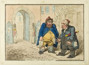 Setkání nešťastných Citoyen od James Gillray