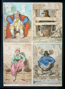 National Conveniences, vydané Hannah Humphrey v roce 1796 (ručně kolorovaný lept)
