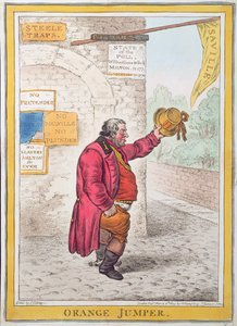 Orange Jumper, vydané Hannah Humphrey v roce 1809 (ručně kolorovaný lept)