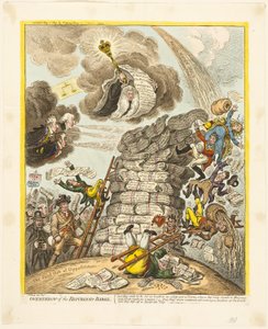 Svržení republikánského Babela od James Gillray