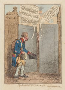Škoda smutku chudého dědka, hospoda. 1796 (ručně kolorovaná rytina)