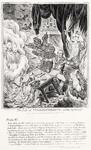 Talíř 8, ze Života Williama Cobbetta, kterou napsal sám, hospoda. od H. Humphreyho, 1809 od James Gillray