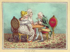 Push-Pin, publikoval Hannah Humphrey v roce 1797 (ručně kolorovaný lept)