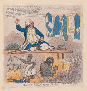 Richard Howe, 1. Earl Howe (Black-Dick se stal taylorem), hospoda. 1788 (ručně kolorovaná rytina)