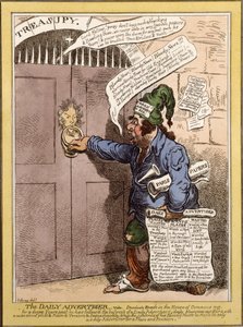 Satirická karikatura v Daily Advertiser o Dundasově projevu v Dolní sněmovně, 1797 od James Gillray