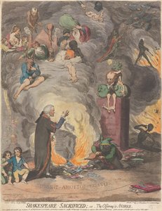 Shakespeare obětovaný; nebo The Offering to Avarice od James Gillray
