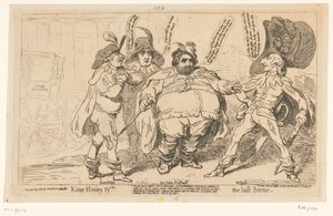 Spotpret od Charlese Foxe, 1788 Král Jindřich IV. Poslední scéna (název na objektu) od James Gillray