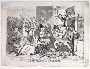 Řezníci svobody, publikoval Hannah Humphrey v roce 1788 (lept) od James Gillray