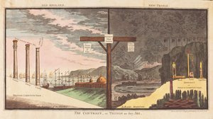 The Contrast or Things as they Are, pub. 1796 (ručně kolorovaná rytina)