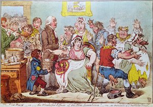 The Cow Pock or the Wonderful Effects of the New Inoculation, publikoval H.Humphrey, 1809