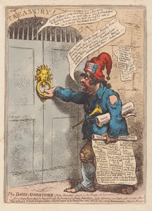 The Daily Advertiser, pub. 1797 (ručně kolorovaná rytina)
