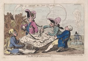 The Dutch Divisions, pub. 1787 (ručně kolorovaná rytina) od James Gillray