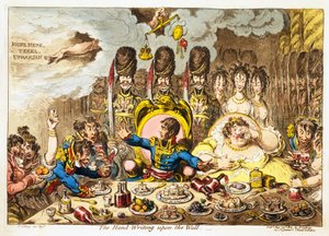 The Hand-Writing on the Wall, hospoda. 1803 (ručně kolorovaná rytina)