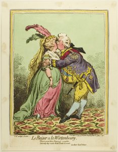 Polibek ve Würtembergu od James Gillray
