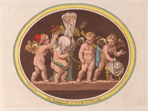 The Marriage of Cupid & Psyche, pub. 1797 (ručně kolorovaná rytina)