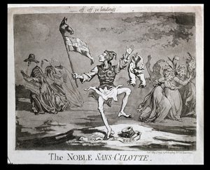 The Noble Sans-Culotte, kterou vydala Hannah Humphrey v roce 1794 od James Gillray