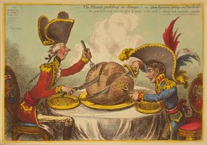 Plum Pudding in Danger nebo State Epicures s Petit Souper od James Gillray