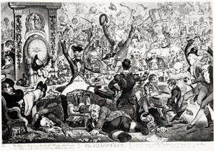 The Union Club, 1801 (barevná rytina) od James Gillray