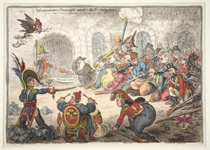 Westminster-Conscripts podle zákona o výcviku, 1806 (ručně kolorovaná rytina)