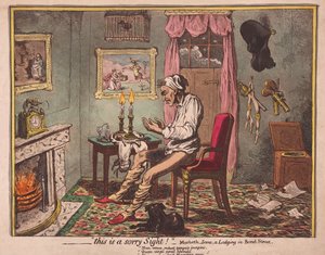 ?.toto je lítostný pohled! Hospoda. 1786 (ručně kolorovaná rytina)