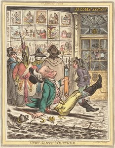 Velmi kluzké počasí od James Gillray after Rev. John Sneyd