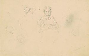 Studie postav, asi 1836-43 (grafit na vliesovém papíře) od James Goodwin Clonney