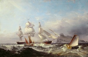Clipper Ship z Mumbles Lighthouse, Swansea