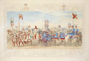 Archibald, hrabě z Cassilis, rytíř delfínů, 1839 (tužka, wc, kvaš a zlatá barva na papíře)