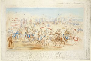 The Melee (č. 1), 1839 (tužka a wc na papíře)