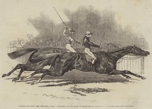 Pyrrhus První a Sir Tatton Sykes bojující o Derby Stakes v Epsomu