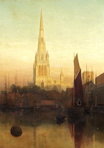 St Mary Redcliffe, Bristol, možná 1886 (olej na plátně) od James Jackson Curnock