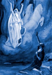 Eliáš stoupá v ohnivém voze - Bible