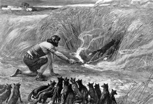 Samson a lišky od J James Tissot - Bible