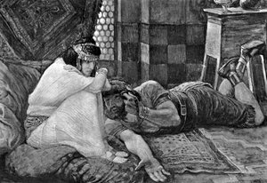Samson odhalí Dalile své tajemství – Bibli