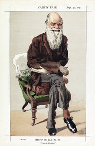 Charles Darwin, Muži dne, č. 33, Přírodní výběr, z Vanity Fair, hospoda. 1871 od James Jacques Joseph Tissot