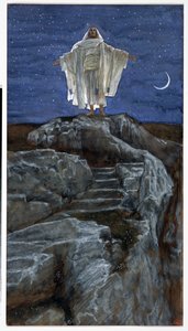 Kristus vyšel sám na horu se modlit, ilustrace pro The Life of Christ, c.1886-94 (wc & kvaš na kartonu) od James Jacques Joseph Tissot
