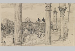 Esplanade of the Haram, ilustrace ze Života našeho Pána Ježíše Krista (inkoust a grafit na kartonu) od James Jacques Joseph Tissot