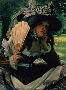 Dívka s vějířem, kolem 1870-71 od James Jacques Joseph Tissot