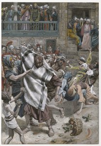 Ježíš před Herodem, ilustrace ze Života našeho Pána Ježíše Krista, 1886-94 (wc přes grafit na papíře) od James Jacques Joseph Tissot