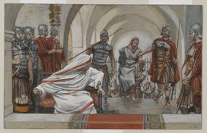 Ježíš vedl od Heroda k Pilátovi, ilustrace ze Života našeho Pána Ježíše Krista, 1886-94 (wc přes grafit na papíře) od James Jacques Joseph Tissot