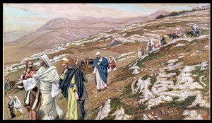 Ježíš na cestě do Galileje, ilustrace k The Life of Christ, c.1886-96 (kvaš na kartonu) od James Jacques Joseph Tissot