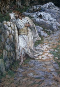Moje duše překračuje žal k smrti, ilustrace pro The Life of Christ, c.1884-96 (wc & kvaš na kartonu) od James Jacques Joseph Tissot