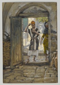 Při vstupu do domu pozdravte, ilustrace ze Života našeho Pána Ježíše Krista (wc přes grafit na papíře) od James Jacques Joseph Tissot